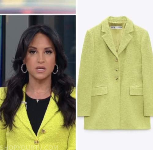 emily compagno, lime green tweed jacket, fox news fashion, outnumbered
