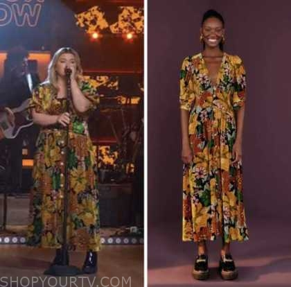 the kelly clarkson show, kelly clarkson show, floral midi dress