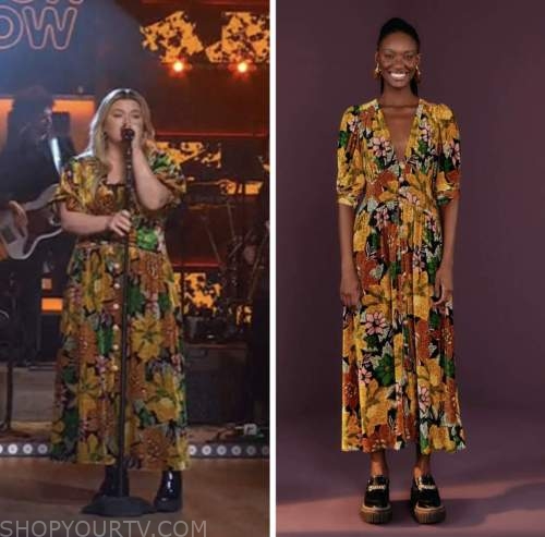 the kelly clarkson show, kelly clarkson show, floral midi dress