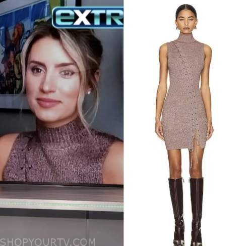 kaity biggar, brown turtleneck dress, extra, the bachelor
