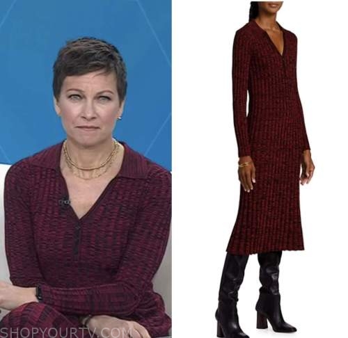 stephanie gosk, the today show, burgundy knit polo dress