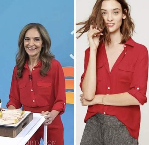 the today show, red utility shirt, joy bauer