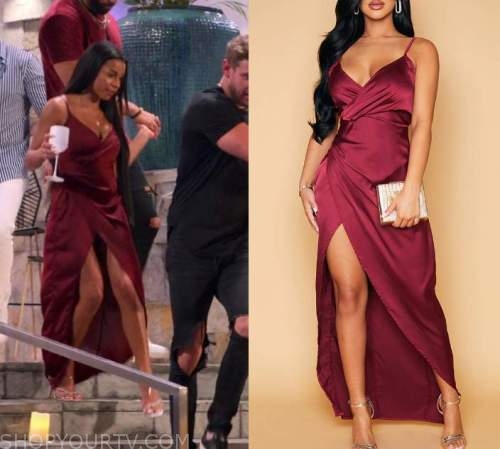 Perfect Match: Season 1 Episode 8 Chloe's Burgundy Ruched Dress