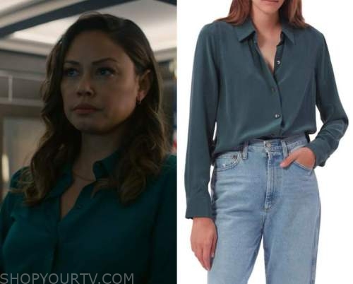 NCIS Hawaii: Season 2 Episode 16 Jane's Teal Silk Blouse | Shop Your TV