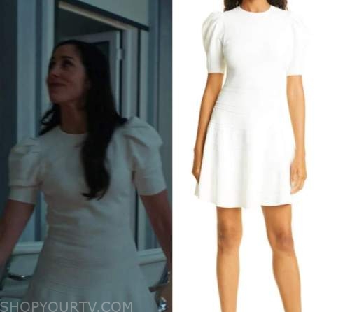 Workin' Moms: Season 7 Episode 13 Kate's Puffed Shoulder Dress