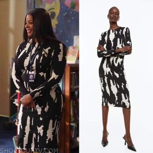 Abbott Elementary: Season 2 Episode 18 Ava's Printed Midi Dress | Shop ...