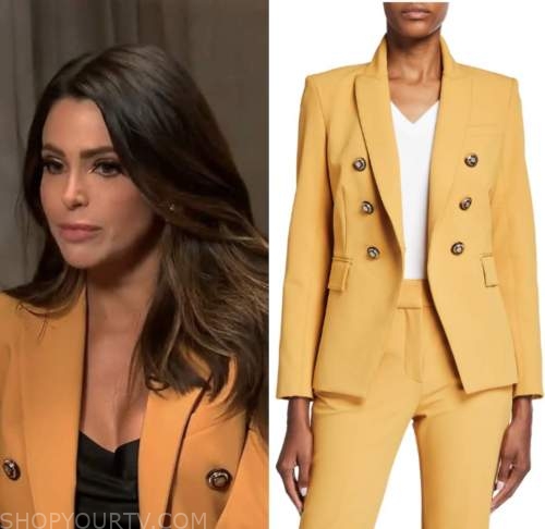 jenn lahmers, extra, orange yellow blazer