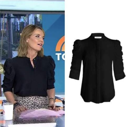 The Today Show: April 2023 Savannah Guthrie's Black Puff Sleeve Silk ...