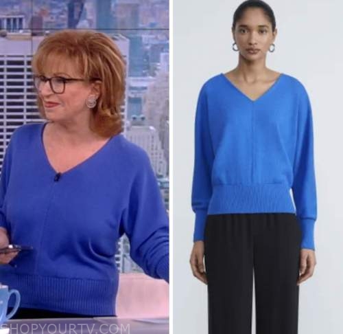 The View: April 2023 Joy Behar's Blue V-Neck Sweater | Shop Your TV