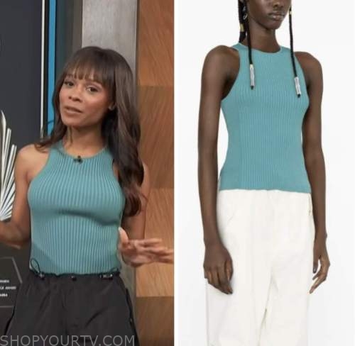 zuri hall, access hollywood, teal green top