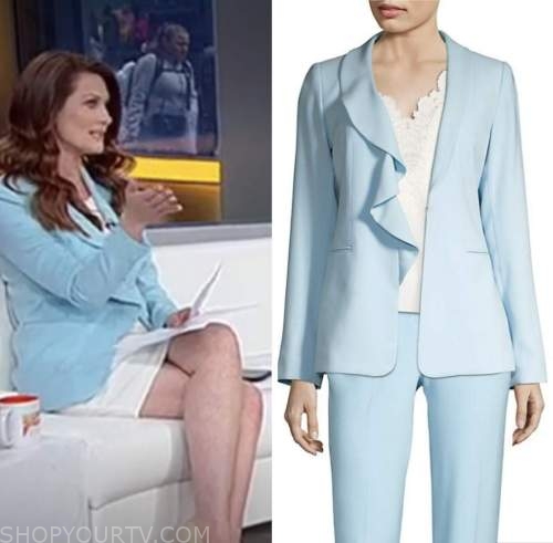 molly line, blue ruffle blazer, outnumbered, fox news fashion
