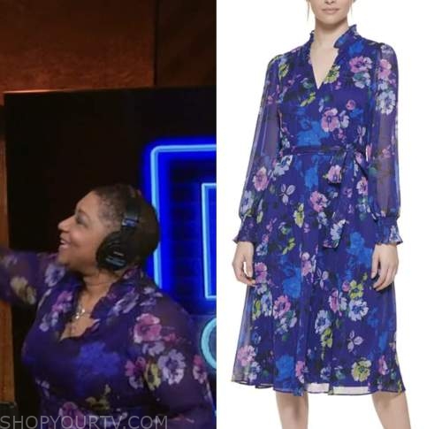 deja vu, live with kelly and ryan, blue and purple floral dress