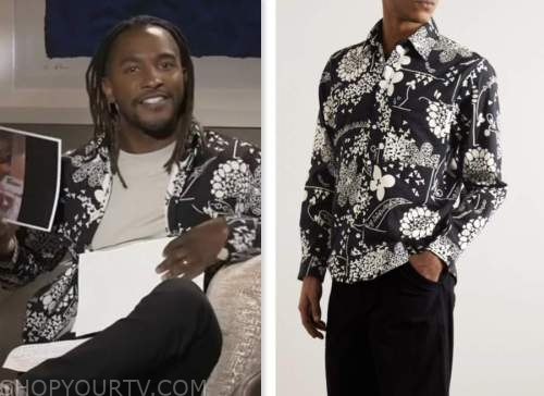 Access Hollywood: April 2023 Scott Evans's Black and White Floral Shirt ...