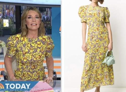 the today show, savannah guthrie, yellow floral midi dress