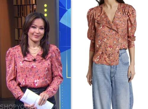 eva pilgrim, good morning america, gma3, pink floral silk blouse,