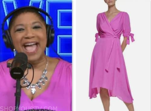 live with kelly and ryan, pink wrap dress, deja vu