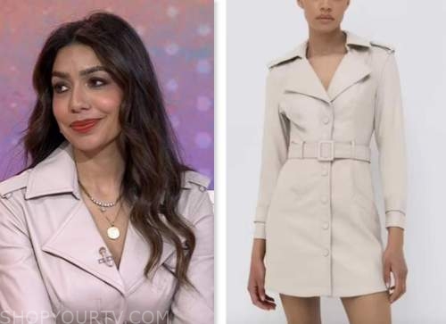 the today show, hoda and jenna, beige leather trench dress, Dr. Deepika Chopra