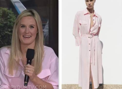 the today show, kelsey murphy, hoda and jenna, pink midi shirt dress