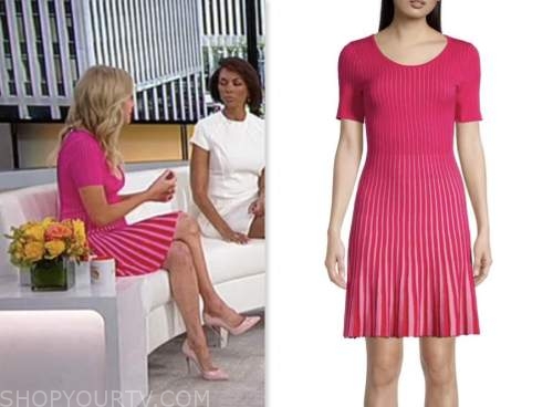 kayleigh mcenany, outnumbered, pink knit pleat dress, fox news fashion