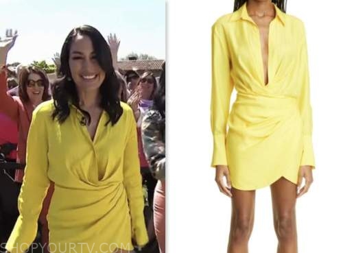 brie bella, brie garcia, the today show, yellow drape mini dress