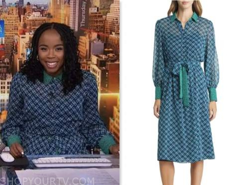 NBC News Daily: April 2023 Zinhle Essamuah's Green and Blue Printed ...