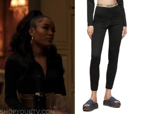 Power Book II Ghost: Season 3 Episode 5 Black Gucci Trim Leggings ...