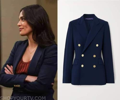 Law and Order: Season 22 Episode 18 Samantha's Navy Blazer with Gold ...
