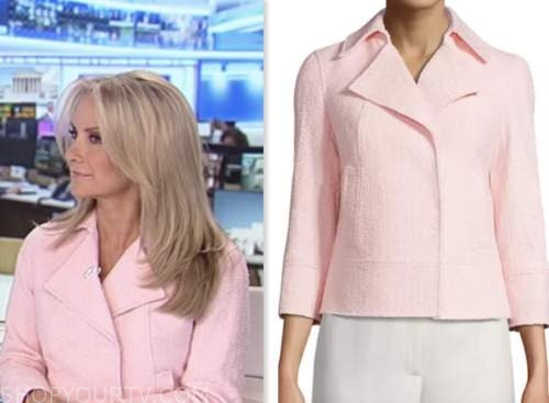 america's newsroom, pink tweed jacket, fox news fashion, dana perino