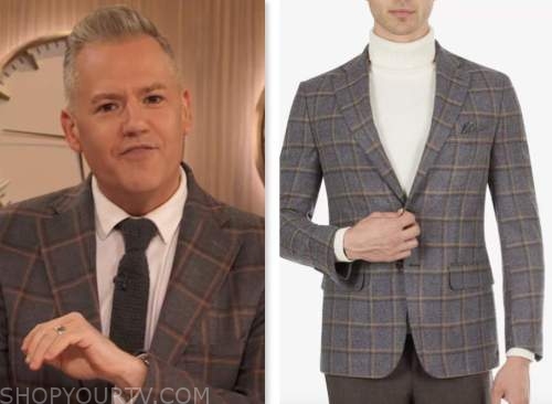 ross mathews, drew barrymore show, grey check blazer