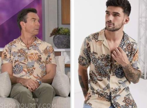 jerry o'connell, the talk, beige floral paisley shirt