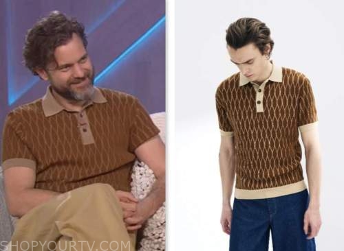 joshua jackson, the kelly clarkson show, brown polo shirt