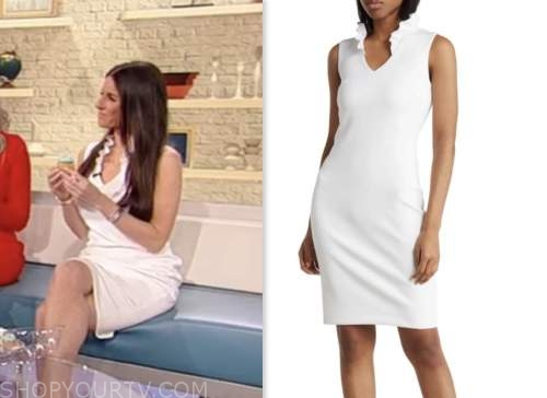 fox and friends, white sheath dress, brooke singman, fox news fashion