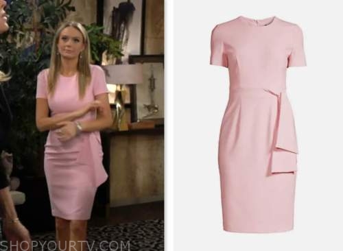 abby newman, melissa ordway, the young and the restless, pink sheath dress