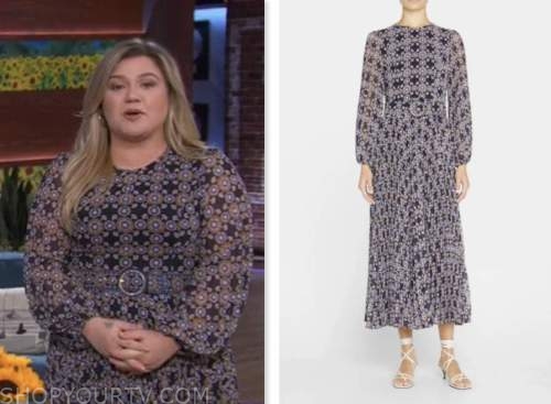 kelly clarkson show, kelly clarkson, geometric print dress