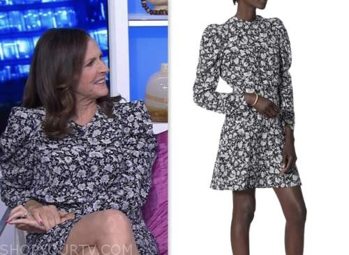 the today show, molly shannon, black and white floral dress, hoda and jenna