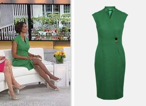 harris faulkner, outnumbered, green pencil dress, fox news fashion