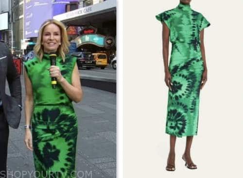 dr. jennifer ashton, gma3, good morning america, green tie dye midi dress