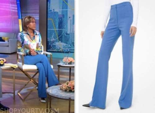 Good Morning America: May 2023 Robin Roberts's Blue Flare Pants | Shop ...