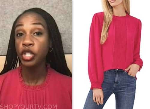 blayne alexander, the today show, pink pintuck blouse