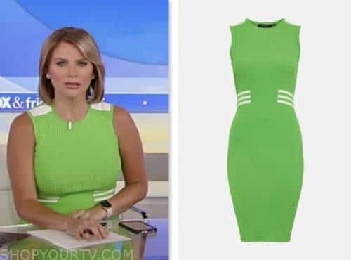 ashley strohmier, fox and friends, green knit dress, fox news fashion