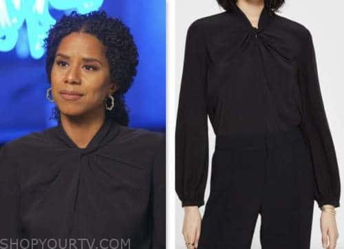 adriana diaz, cbs mornings, black twist neck top