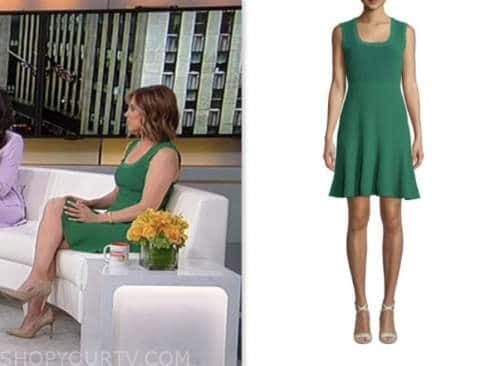 lisa boothe, outnumbered, green ribbed knit scallop dress