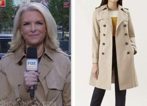 janice dean, fox and friends, beige trench coat, fox news fashion