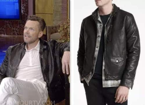 live with kelly and mark, Joel McHale, black leather jacket