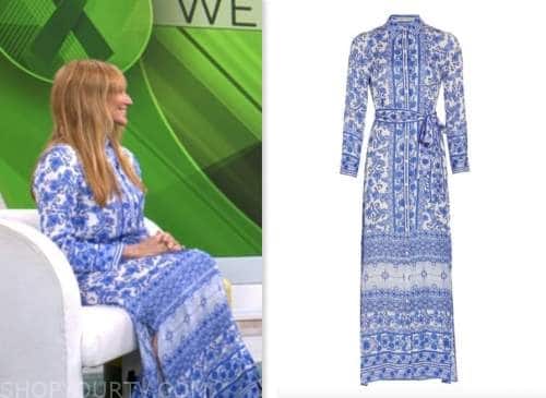CBS Mornings: May 2023 Jewel's Blue and White Floral Printed Maxi Dress ...