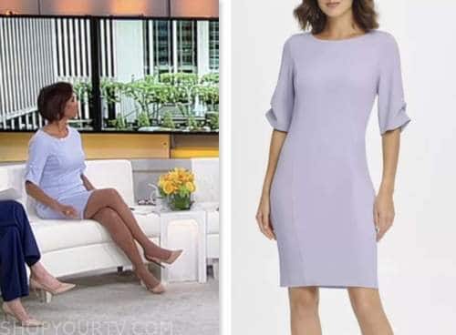harris faulkner, outnumbered, purple pearl cuff sheath dress, fox news fashion