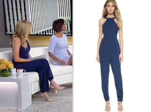 kayleigh mcenany, outnumbered, fox news fashion, blue halter jumpsuit