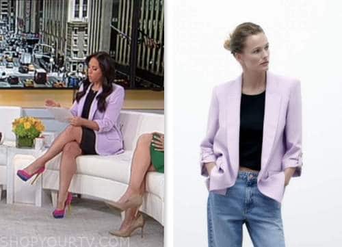 emily compagno, fox news fashion, purple blazer, outnumbered