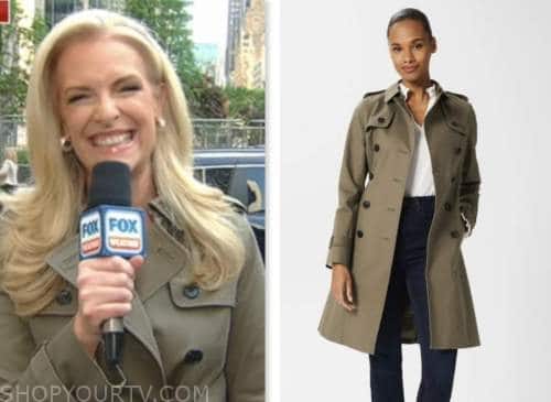 janice dean, fox and friends, olive green trench coat