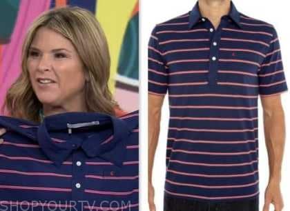 The Today Show: May 2023 Jenna Bush Hager's Navy Striped Polo Shirt ...